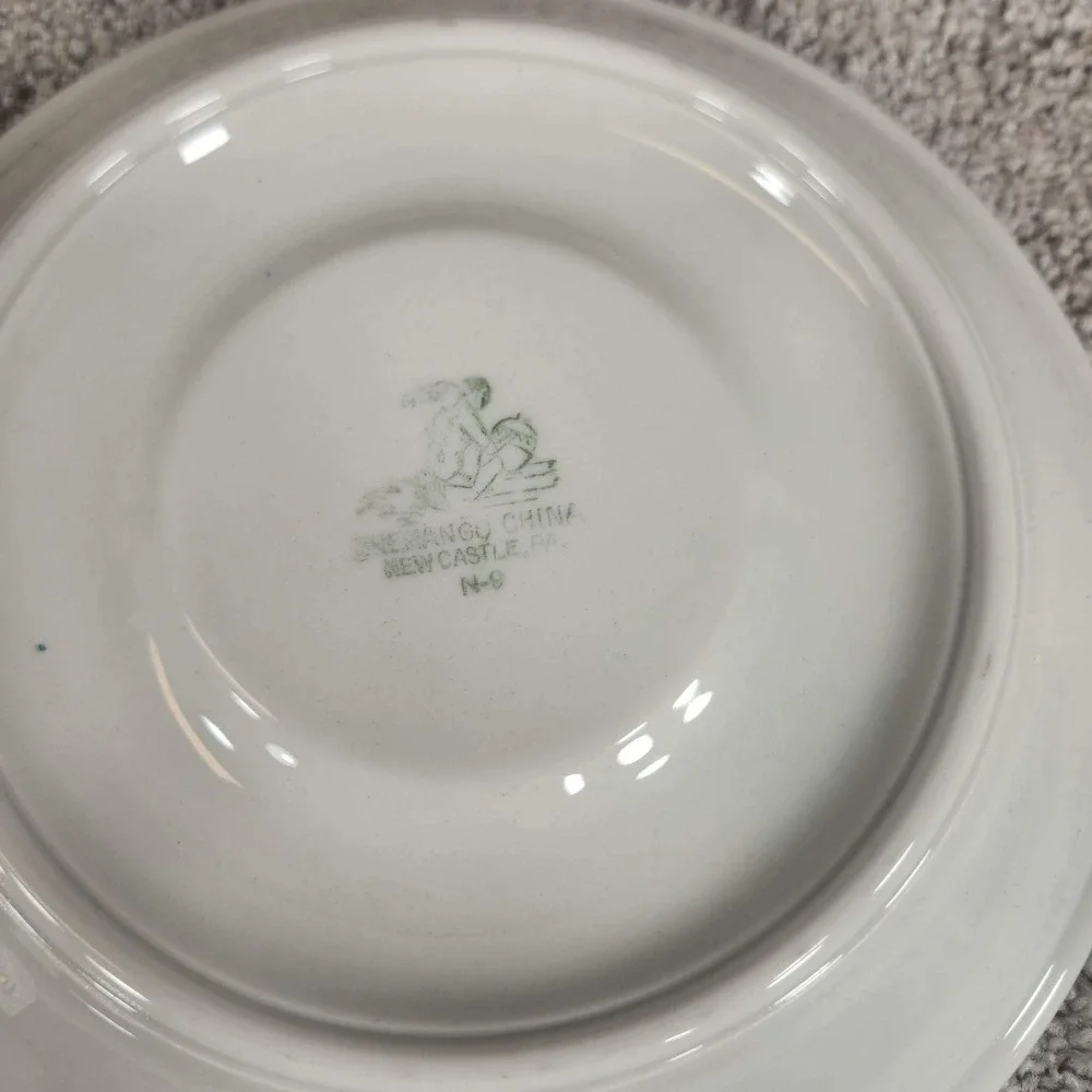 Shenango‎ China Cup and Saucer Blue Band Restaurant Ware White Vintage USA N-9